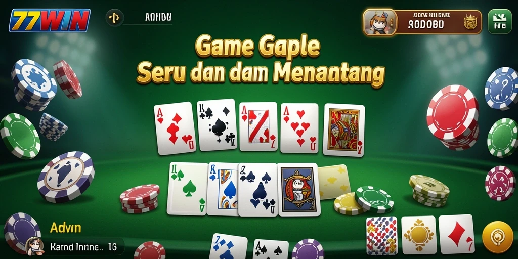 Gameplay Gaple yang seru dan menarik di 77WIN.