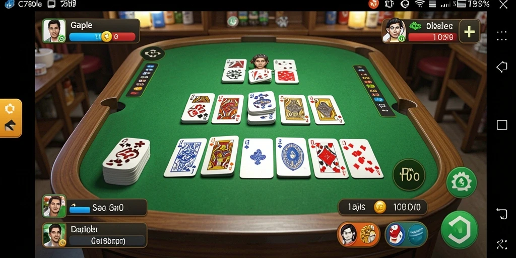 Tampilan gameplay C7890 yang seru dalam permainan Gaple.