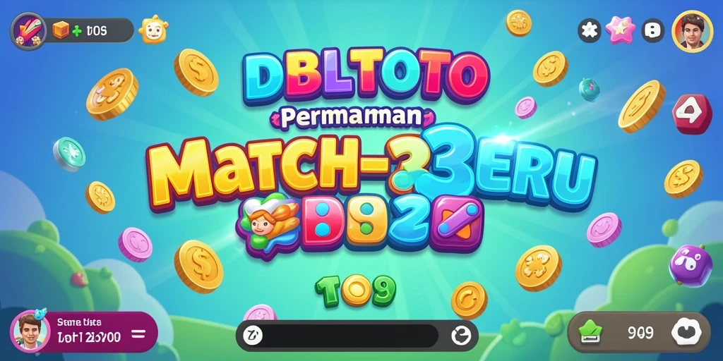Tampilan menarik dari gameplay DBLTOTO dengan elemen Match-3 warna-warni.