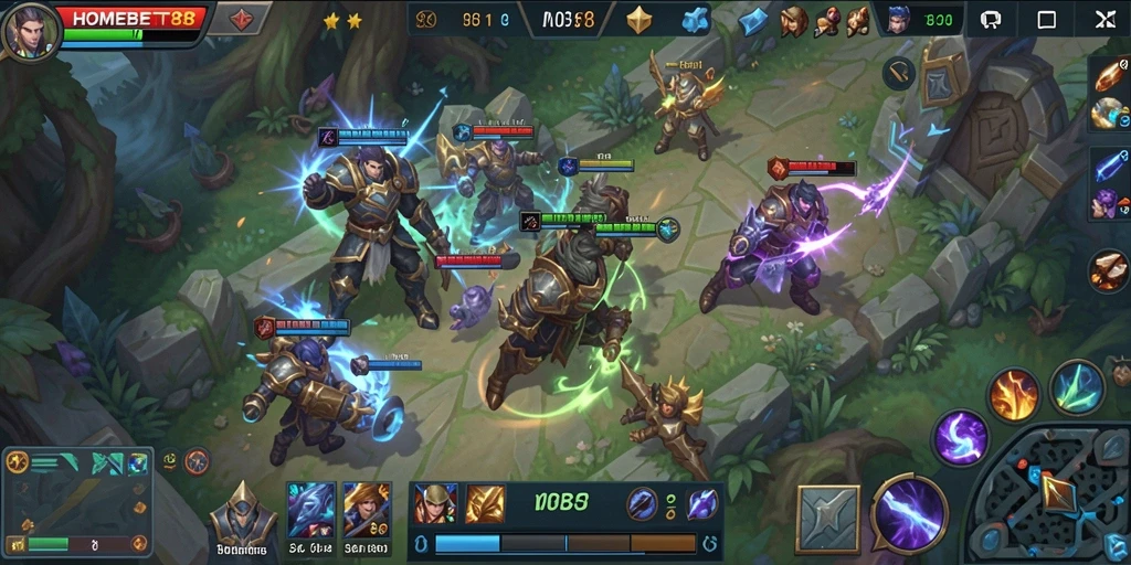 Screenshot gameplay HOMEBET88 dengan aksi seru di arena.