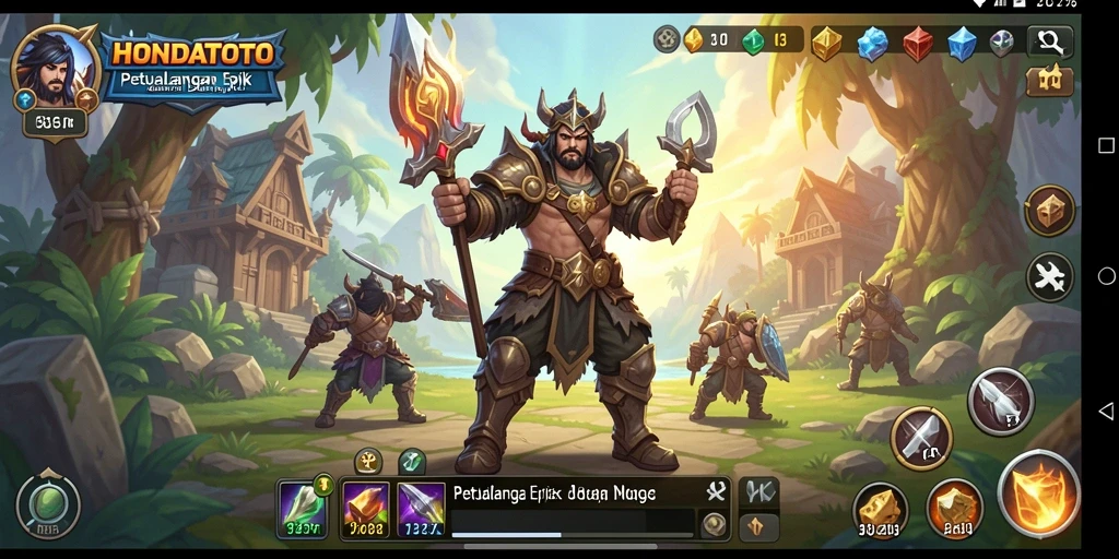 Screenshot gameplay HONDATOTO menampilkan pertarungan epik dan grafis yang memukau.