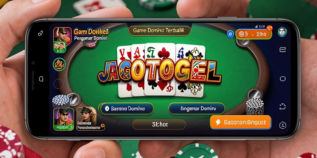 Screenshot gameplay JAGOTOGEL menampilkan suasana permainan domino yang seru.