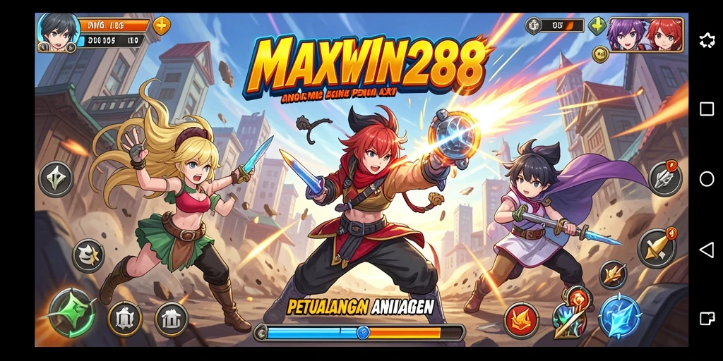 Tampilan aksi seru dari MAXWIN288 dalam dunia anime.