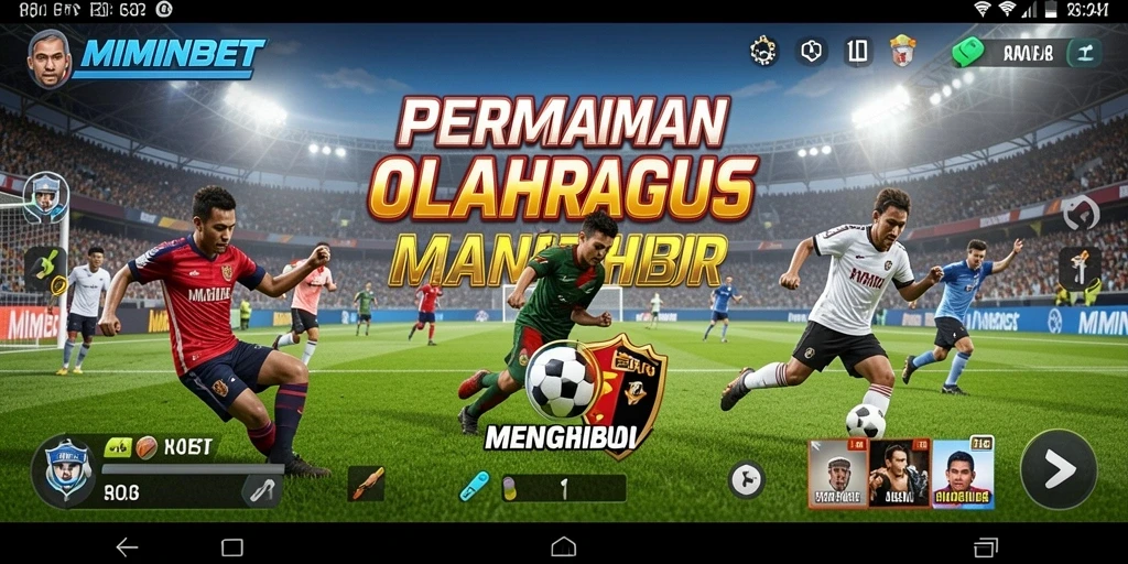 Screenshot gameplay MIMINBET menampilkan aksi seru olahraga.