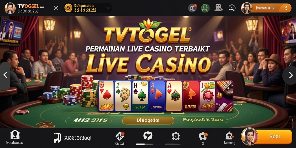 Tampilan gameplay Live Casino di TVTOGEL yang menarik dan interaktif.