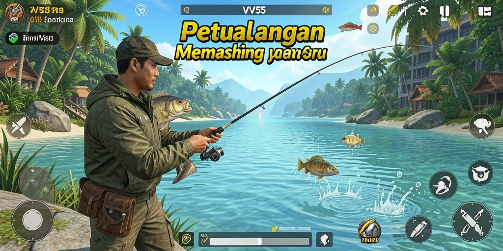 Gameplay memancing yang seru dan menantang di VV55.
