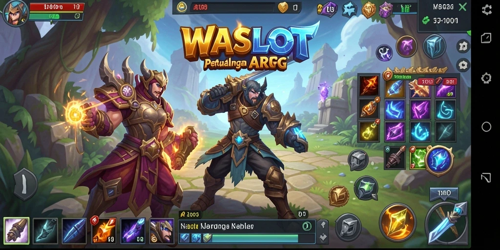 Tampilan seru dari gameplay WASLOT di dunia fantasi ARPG.